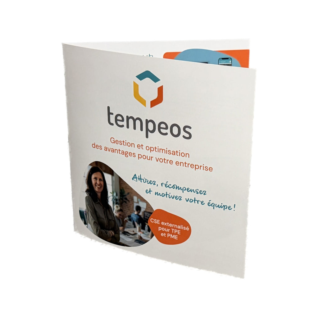 Plaquette commerciale Tempeos — pliée