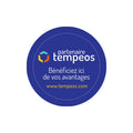 Vitrophanie ronde partenaire Tempeos — plastique transparent Ø 8 cm